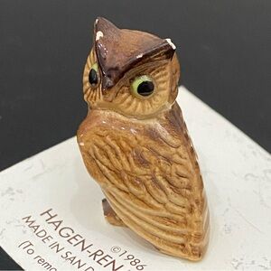 Vintage 1986 HAGEN-RENAKER INC Miniature Owl Mini Figurine